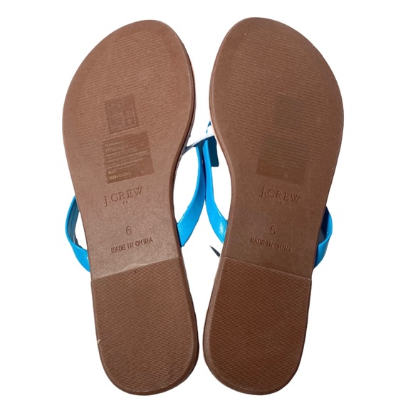 J. Crew Sandals 6 Easy Summer Flip-Flops Azure Pool AO017 - Picture 4 of 9